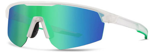 VeyRey Sports Polarized Sunglasses Monoal White Rim, Green Glasses - Cycling Glasses - Main image