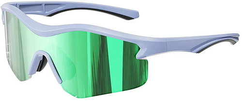 VeyRey Sports Sunglasses Tranzes light blue frame, green lenses - Cycling Glasses - Main image