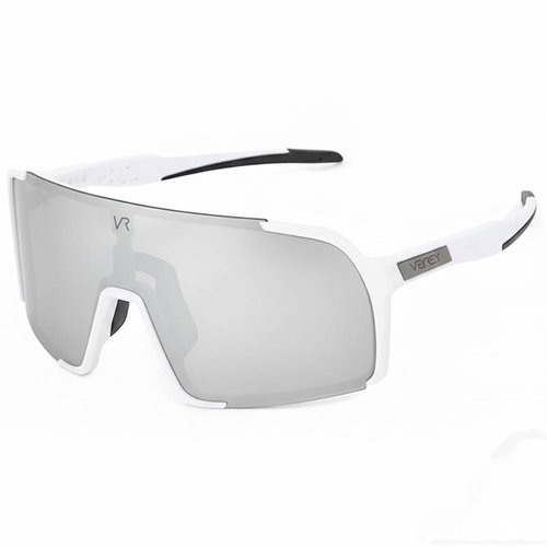 VeyRey Sports Sunglasses Burub White Rim Silver Glasses - Cycling Glasses - Main image