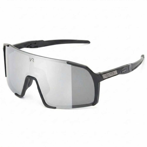 VeyRey Sports Sunglasses Burub Black Rim Silver Glasses - Cycling Glasses - Main image