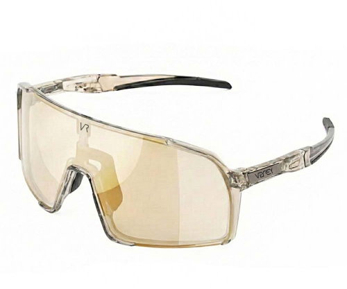 VeyRey Photochromic Sports Sunglasses Ogharod Transparent-Grey Rim Gold Glasses - Cycling Glasses - Main image