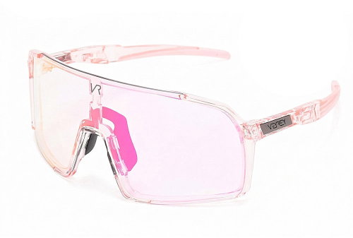 VeyRey Kids Photochromic Sports Sunglasses Wegub Transparent-Pink Rim Pink Glasses - Cycling Glasses - Main image