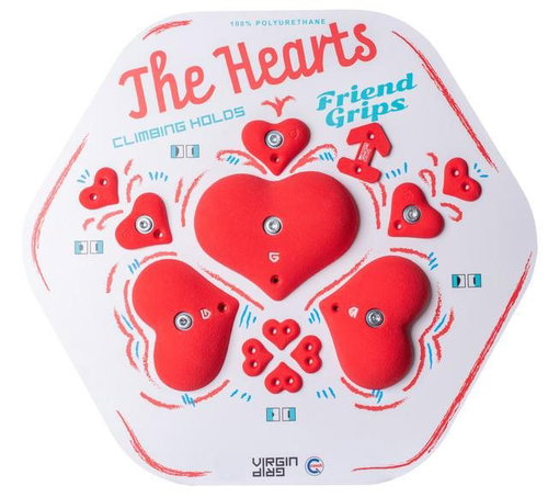 VirginGrip Set of hearts - Climbing Holds - Main image