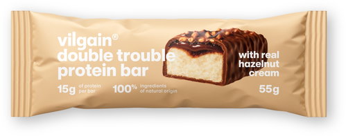 Vilgain Double Trouble Protein Bar 55 g Hazelnut cream - Protein Bar - Main image