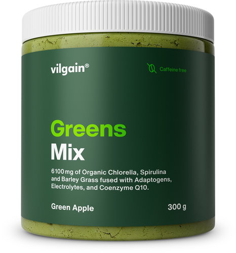 Vilgain Greens Mix Green Apple Decaf 300 g - Sports Drink - Main image