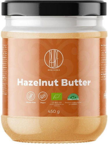 BrainMax Pure Hazelnut Butter, 100% Hazelnut Cream, BIO, 450 g - Nut Cream - Main image