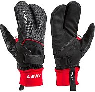 Leki Nordic Circuit Shark Lobster (2 + 2) Black-red, Size 6 - Cross-Country Ski Gloves