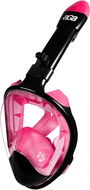 Aga DS1113 Teljes arcú snorkel maszk, L/XL, fekete/rózsaszín - Snorkel maszk