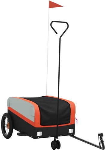 Shumee Bicycle trolley 122 × 53 × 53 cm, 94054 black and orange, 30 kg, iron - Bicycle Trailer - Main image