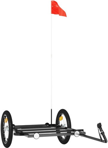 Shumee Bicycle trolley black 126 × 63 × 34 cm iron, 94205 - Bicycle Trailer - Main image