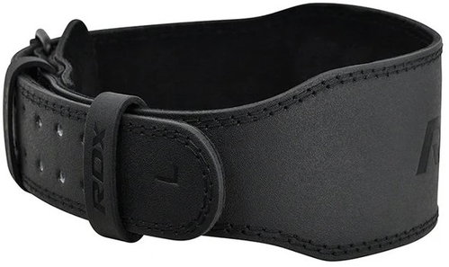RDX Weightlifting belt GYM BELT 4 inch leather, all black, S - Weightlifting Belt - Main image