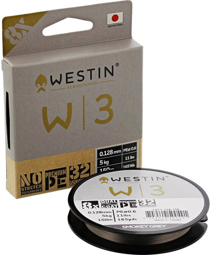 Westin Cord W3 8 - Braid Smokey Grey 150 m 0,165 mm 7,9 kg - Line - Main image