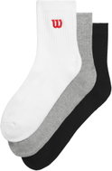 Wilson Quarter Top Sock Men's White/Black/Gray, 3 pairs, size L - Socks