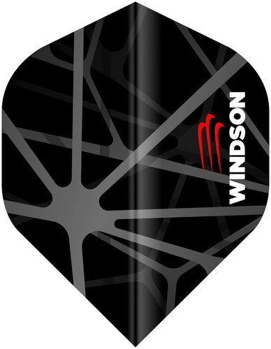 WINDSON Spider black plastic flights, 9pcs - Dart Flights - Main image