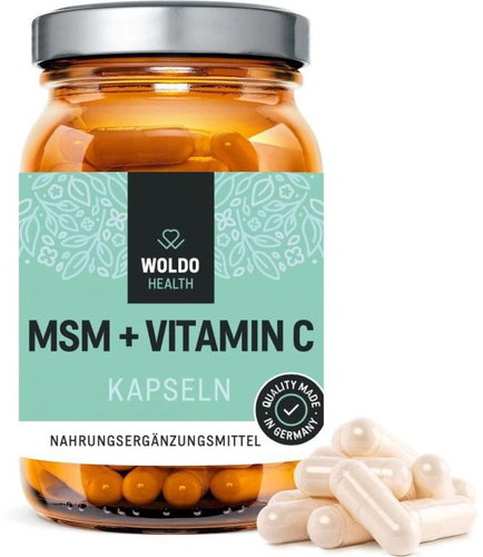 WoldoHealth MSM + Vitamin C 180 capsules - Joint Nutrition - Main image