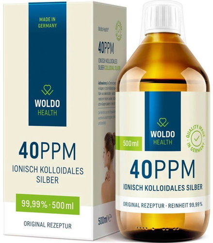 WoldoHealth Colloidal Silver 40 ppm 500 ml - Colloidal Silver - Main image