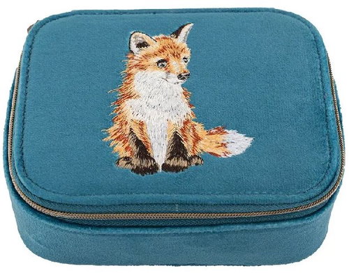Wrendale Designs Embroidered Travel Jewellery Case Fox - Travel Case - Main image
