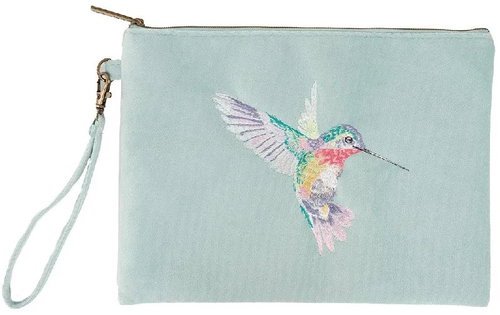 Wrendale Designs Embroidered Cosmetic Bag Hummingbird - Make-up Bag - Main image