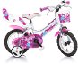 Dino 126 Fairy biely + ružový potlač 12" - Detský bicykel