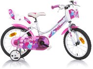 Dino bikes 166 RSN FAIRY White, pink print 16" - Children's Bike