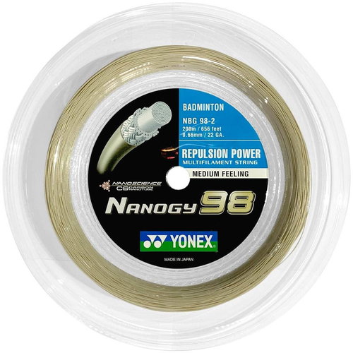 Yonex Nanogy 98, 0,66mm, 200m, GOLD - Badminton Strings - Main image
