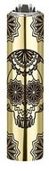 Flamagas S. A. Clipper MetalC. Mexican Skulls, golden skull pattern 2 - Lighter