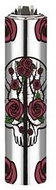 Flamagas S. A. Clipper MetalC. Mexican Skulls, silver skull pattern 2 - Lighter