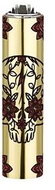 Flamagas S. A. Clipper MetalC. Mexican Skulls, gold skull pattern 1 - Lighter