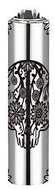 Flamagas S. A. Clipper MetalC. Mexican Skulls, silver skull pattern 1 - Lighter