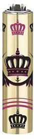 Flamagas S. A. Clipper MetalC. The Crown, gold crown pattern 2 - Lighter - Main image