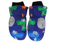 Holidaysport Children's winter mittens C15-1 Crocodile blue 2-4 years - Winter Gloves
