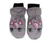 Holidaysport Children's winter mittens C13-4 Unicorn light grey 2-4 years - Winter Gloves