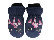 Holidaysport Children's winter mittens C13-8 Unicorn dark blue 2-4 years - Winter Gloves