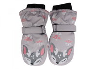 Holidaysport Children's winter mittens C16-5 Snowshoe light grey 3-6 years - Winter Gloves