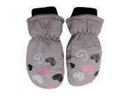 Holidaysport Children's winter mittens C12-7 Hearts grey 2-4 years - Winter Gloves