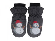 Holidaysport Children's winter mittens C14-3 Snowman dark grey 2-4 years - Winter Gloves