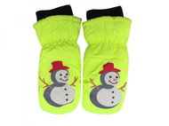 Holidaysport Children's winter mittens C14-6 Snowman yellow 2-4 years - Winter Gloves
