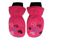 Holidaysport Children's winter mittens C12-3 Hearts pink 2-4 years - Winter Gloves