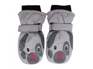 Holidaysport Children's winter mittens C17-2 Puppy light grey 3-6 years - Winter Gloves