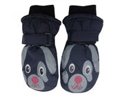 Holidaysport Children's winter mittens C17-5 Puppy dark blue 3-6 years - Winter Gloves