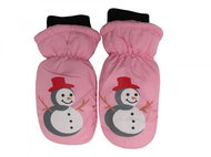 Holidaysport Children's winter mittens C14-1 Snowman pink 2-4 years - Winter Gloves