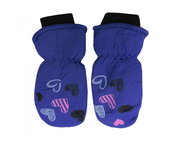 Holidaysport Children's winter mittens C12-6 Hearts blue 2-4 years - Winter Gloves
