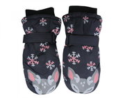 Holidaysport Children's winter mittens C16-3 Deerskin dark blue 3-6 years - Winter Gloves