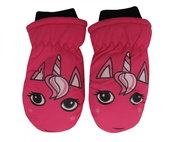 Holidaysport Children's winter mittens C13-2 Unicorn dark pink 2-4 years - Winter Gloves