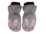 Holidaysport Children's winter mittens C11-4 Rabbit grey 2-4 years - Winter Gloves