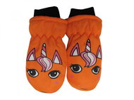 Holidaysport Children's winter mittens C13-10 Unicorn orange 2-4 years - Winter Gloves