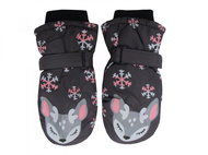 Holidaysport Children's winter mittens C16-4 Deerskin dark grey 3-6 years - Winter Gloves