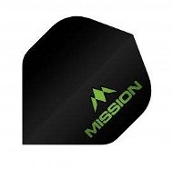 Dart Flights Mission Letky Logo - Black/Green F2505 - Letky na šipky