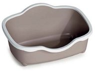 Stefanplast chic open 56 × 38,5 × 26 cm biela / svetlo hnedá - Mačací záchod