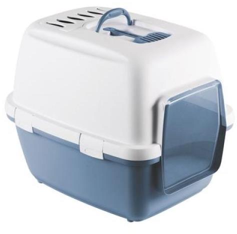 Stefanplast Cathy Comfort 58 × 45 × 48 cm, blue-white - Cat Litter Box - Main image